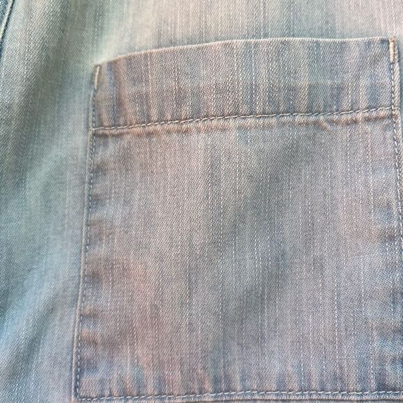 Rag & Bone Light Blue Distressed Long-Sleeved Classic Collar Shirt, Size XS - Picture 7 of 14